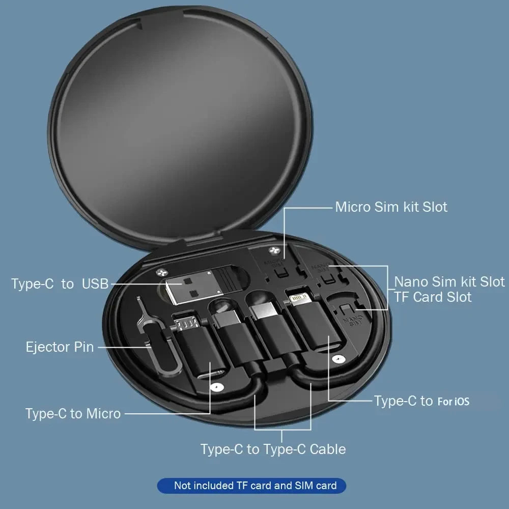 5 in 1 Data Cable Set 60W Fast Charging & Sync Cable Kit