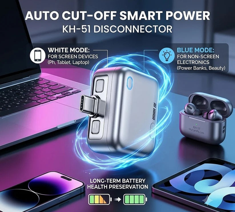 Smart Auto Stop Charging Adapter USB-C | AI Battery Protector