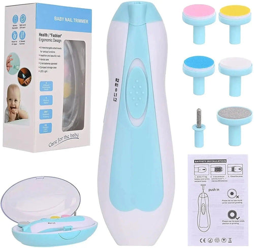 6 in 1 electric baby nail trimmer with LED light