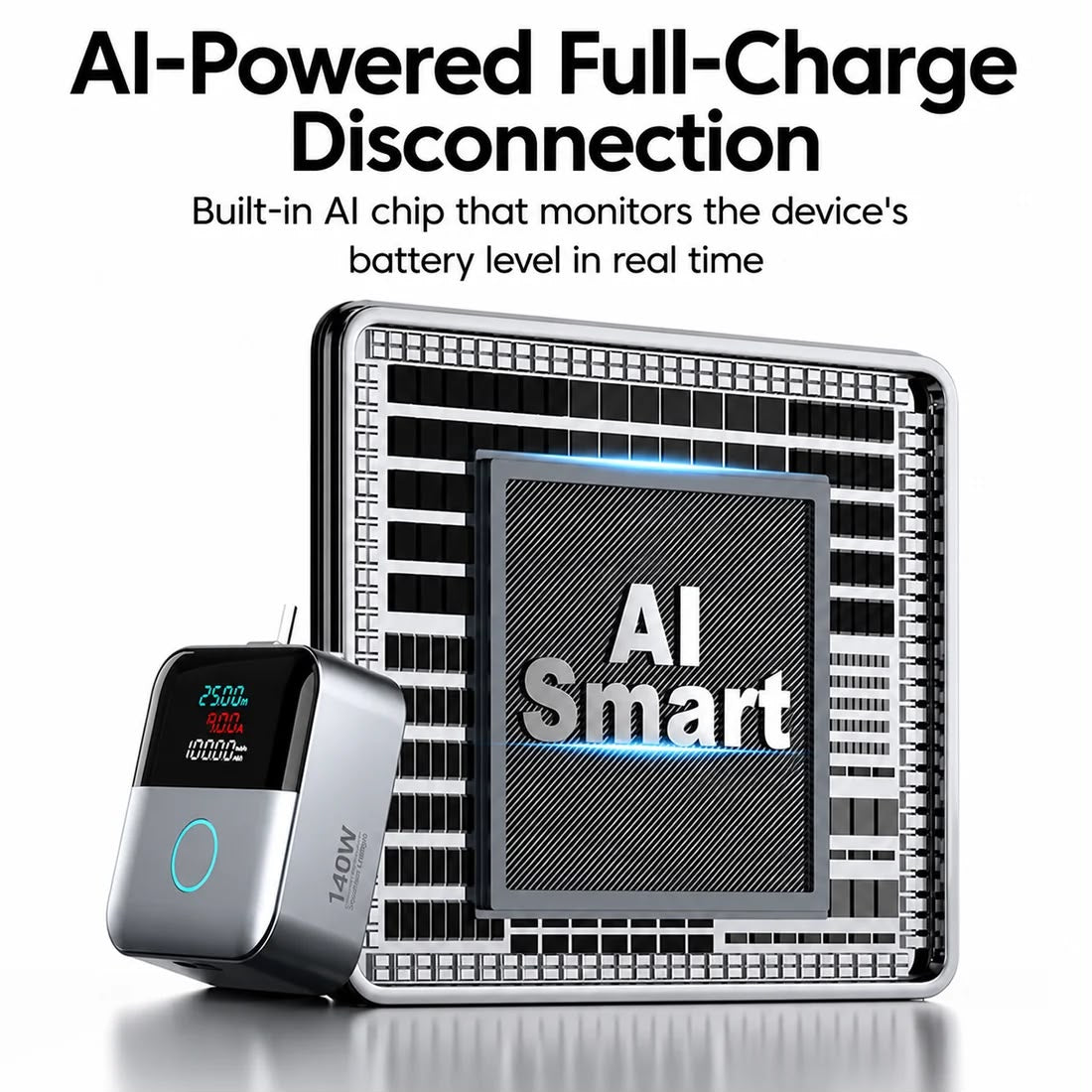 Smart Auto Stop Charging Adapter 140W USB-C with Digital Display