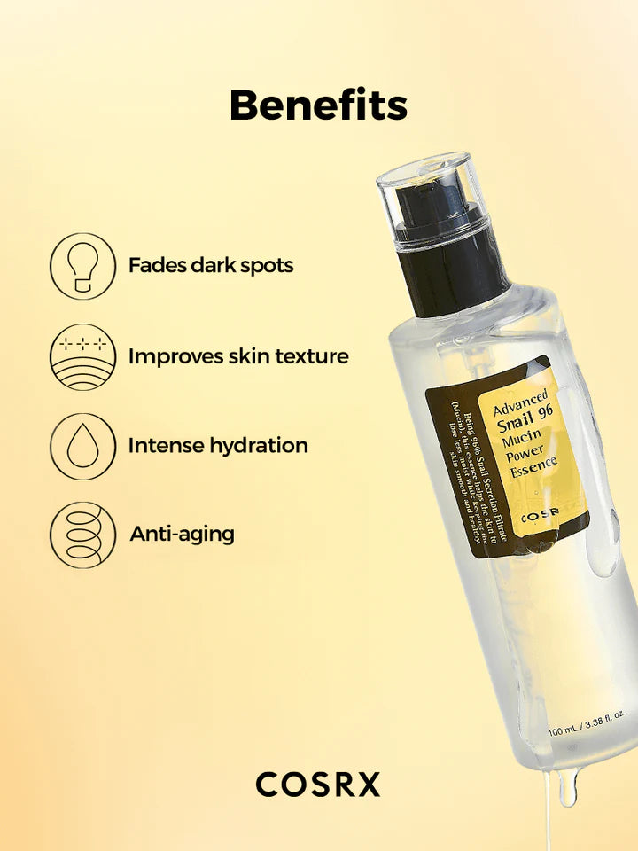 COSRX Advanced Snail 96 Mucin Power Essence 100ml | Hydrating Korean Skincare Serum