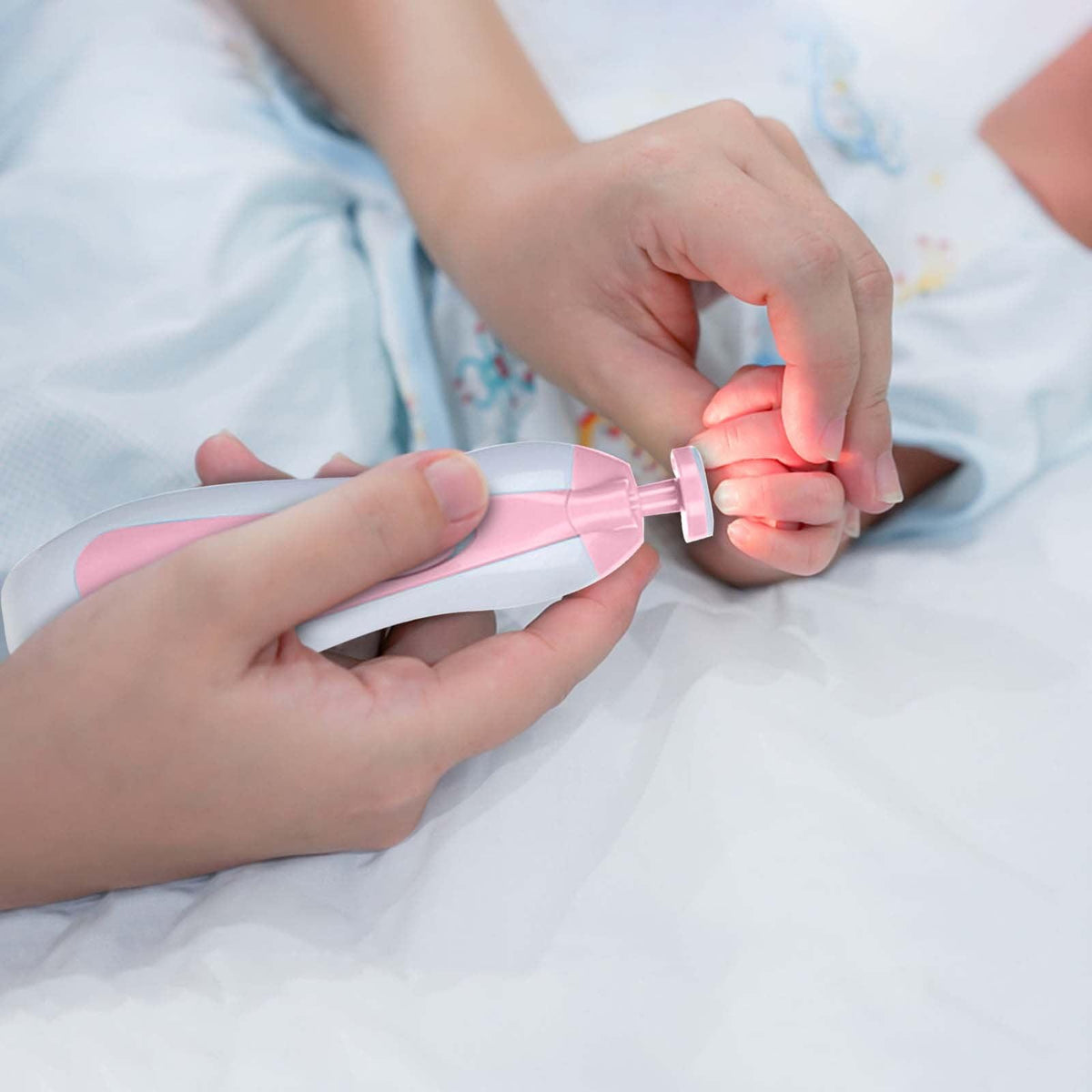 6-in-1 Electric Baby Nail Trimmer with LED Light – Safe Baby Nail File